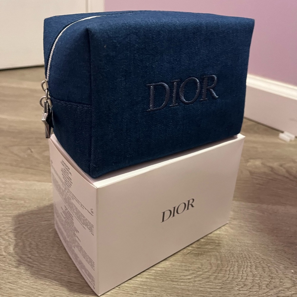 BNIB Dior blue cosmetic bag